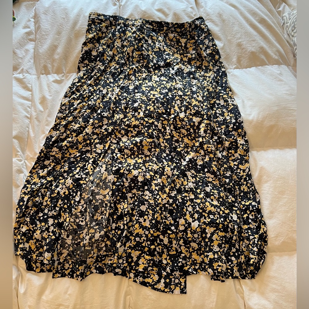 Floral Black and Yellow Skirt